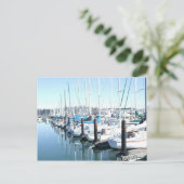 Carte Postale Bateaux à voile dans le port (Debout devant)