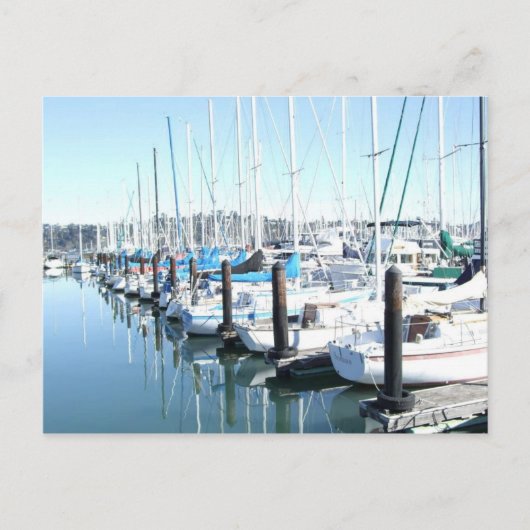 Carte Postale Bateaux à voile dans le port (Devant)