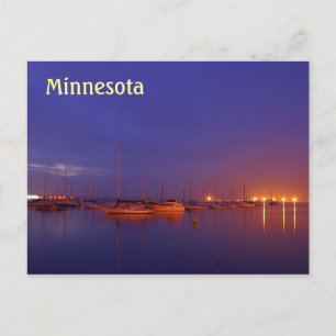 Carte Postale Bateaux à voile du Minnesota à la marina au crépus