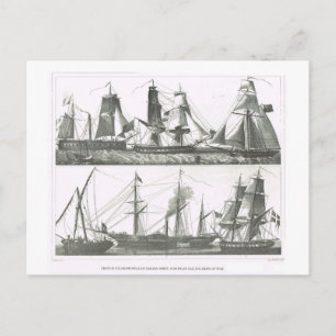 Carte Postale Bateaux à voile et à vapeur