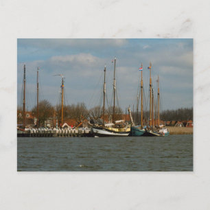 Carte Postale Bateaux à voile hollandais traditionnels, Enkhuize