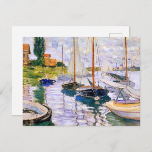 Carte Postale Bateaux à voile sur la Seine au Petit Claude Monet (Devant / Derrière)