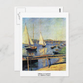 Carte Postale Bateaux À Voiles À Argenteuil Par Caillebotte Gust (Devant / Derrière)