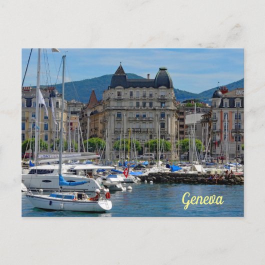 Carte Postale Bateaux Ancré Lac Léman Suisse (Devant)