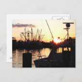 Carte Postale Bateaux au coucher du soleil (Devant / Derrière)