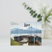 Carte Postale Bateaux au Laos (Debout devant)