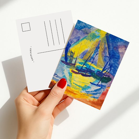 Carte Postale Bateaux au Soleil du Soir | Fritz Schaefler