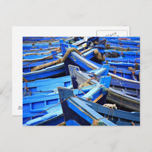 Carte Postale Bateaux bleus (Devant / Derrière)