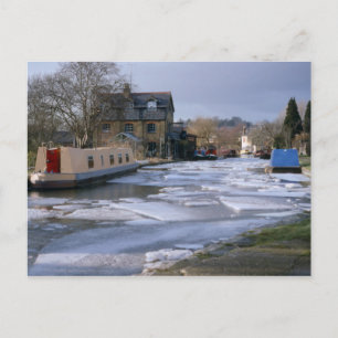 Carte Postale Bateaux Canal en hiver