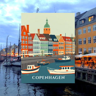 Carte Postale Bateaux colorés à Nyhavn Copenhague Danemark