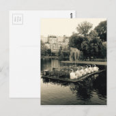 Carte Postale Bateaux cygnes de Boston en noir et blanc (Devant / Derrière)