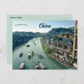 Carte Postale Bateaux dans Hunan Chine (Devant / Derrière)