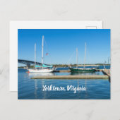 Carte Postale Bateaux dans la rivière York par Yorktown (Devant / Derrière)