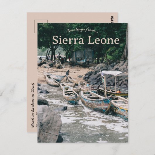 Carte Postale Bateaux dans le port de Kent en Sierra Leone (Devant / Derrière)