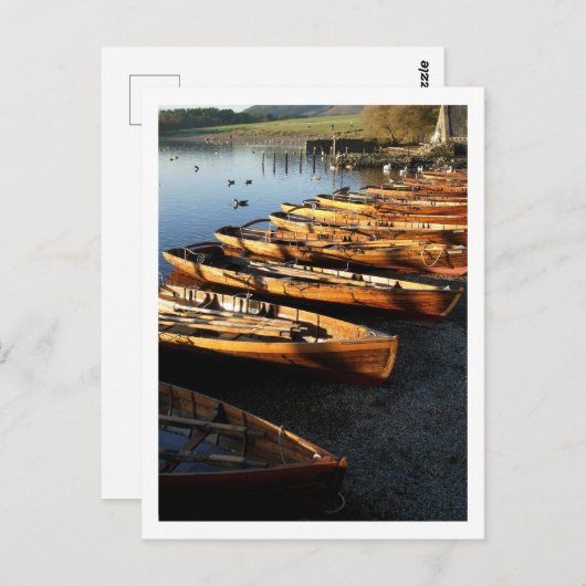 Carte Postale Bateaux d'aviron en bois - Derwentwater, Lake Dist (Devant / Derrière)