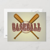 Carte Postale Bateaux de baseball et de baseball croisé (Devant / Derrière)