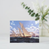 Carte Postale Bateaux de course aux Aiguilles, île de Wight (Debout devant)