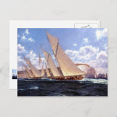 Carte Postale Bateaux de course aux Aiguilles, île de Wight (Devant / Derrière)