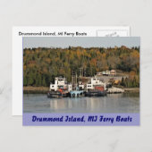 Carte Postale Bateaux de ferry de Drummond Island Michigan (Devant / Derrière)