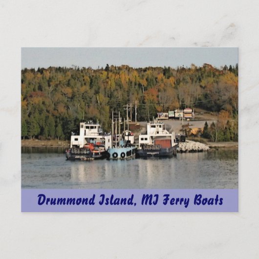 Carte Postale Bateaux de ferry de Drummond Island Michigan (Devant)