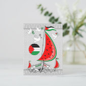 Carte Postale Bateaux de la Flottille de la Liberté Mondiale à G (Debout devant)