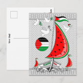 Carte Postale Bateaux de la Flottille de la Liberté Mondiale à G (Devant / Derrière)