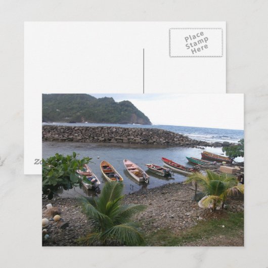 Carte Postale Bateaux de pêche (Devant / Derrière)