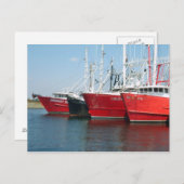 Carte Postale Bateaux de pêche ancrés (Devant / Derrière)