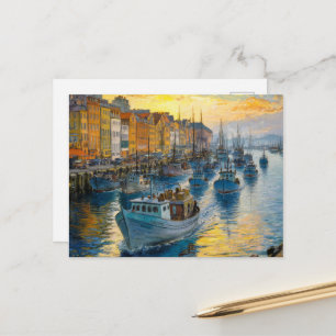 Carte Postale Bateaux de pêche au départ du port, Claude Monet,