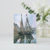 Carte Postale Bateaux de pêche chez Honfleur par Claude Monet (Debout devant)