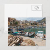 Carte Postale Bateaux de pêche dans le port de Castellammare del (Devant / Derrière)