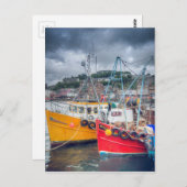 Carte Postale Bateaux de pêche dans le port d'Oban (Devant / Derrière)