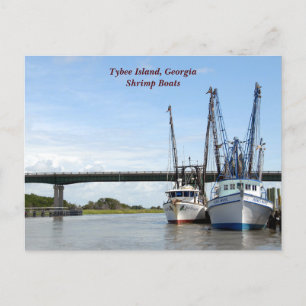 Carte Postale Bateaux de pêche de l'île Tybee Géorgie