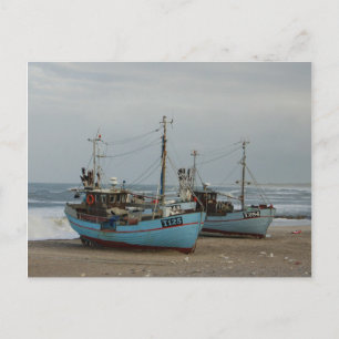 Carte Postale Bateaux de pêche de Norre Vorupor, Danemark