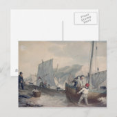 Carte Postale Bateaux de pêche déchargeant (Devant / Derrière)