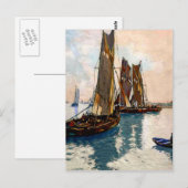 Carte Postale Bateaux de pêche français 1925 (Devant / Derrière)