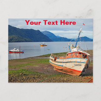 Carte Postale Bateaux de pêche, Hornopiren, Chili