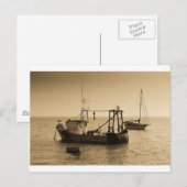 Carte Postale Bateaux de pêche Leigh en mer (Devant / Derrière)