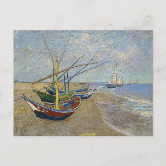 Carte Postale Bateaux de pêche par Vincent Van Gogh (Devant)
