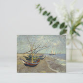 Carte Postale Bateaux de pêche sur la plage (Debout devant)