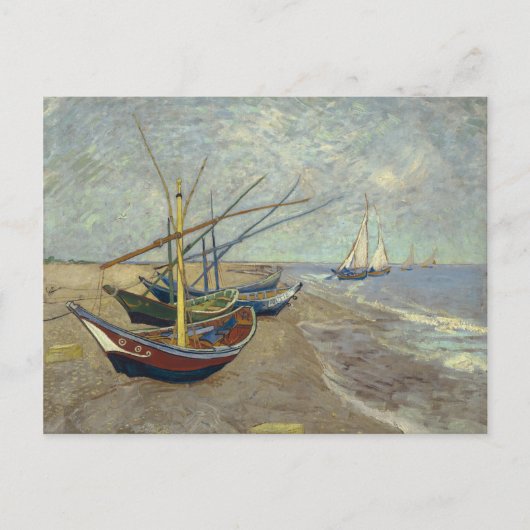 Carte Postale Bateaux de pêche sur la plage (Devant)