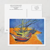 Carte Postale Bateaux de pêche sur la plage Van Gogh Art (Devant / Derrière)