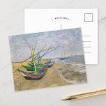 Carte Postale Bateaux de pêche | Vincent van Gogh<br><div class="desc">Bateaux de pêche sur la plage à Saintes-Maries (1888) par l'artiste post-impressionniste néerlandais Vincent Van Gogh. L'oeuvre d'origine est une peinture marine sur toile représentant plusieurs bateaux de pêche sur la côte océanique. Utilisez les outils de conception pour ajouter du texte personnalisé ou personnaliser l'image.</div>