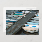 Carte Postale Bateaux de rangée à quai (Devant / Derrière)