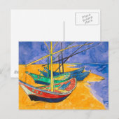 Carte Postale Bateaux de Van Gogh Impressionnisme Plage (Devant / Derrière)