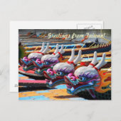 Carte Postale Bateaux Dragons décorés sur la rivière Love (Devant / Derrière)