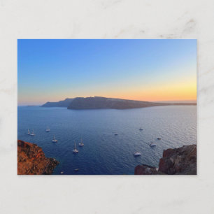 Carte Postale Bateaux Du Vieux Port De Santorin En Grèce Du Couc