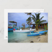 Carte Postale Bateaux en Caye Caulker, Belize (Devant / Derrière)