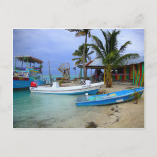 Carte Postale Bateaux en Caye Caulker, Belize