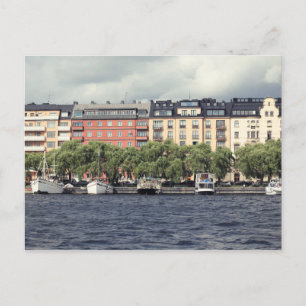 Carte Postale Bateaux et maisons à Stockholm